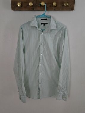 Banana Republic Men’s Light Green Striped Dress Shirt